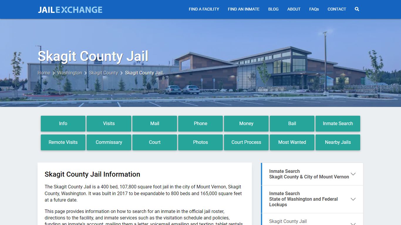 Skagit County Jail, WA Inmate Search, Information